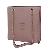 Quilted Leather Tote Bag with Wallet