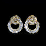 Gold Intertwined Crystal Loop Earrings