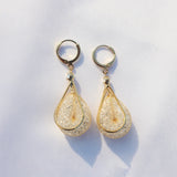 Elegant Gold and Mesh Teardrop Earrings