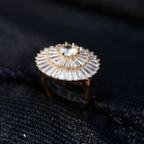 Elegant Tiered Gold-Plated Cocktail Ring