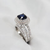 Cushion-Cut Halo A+ Zircon Ring