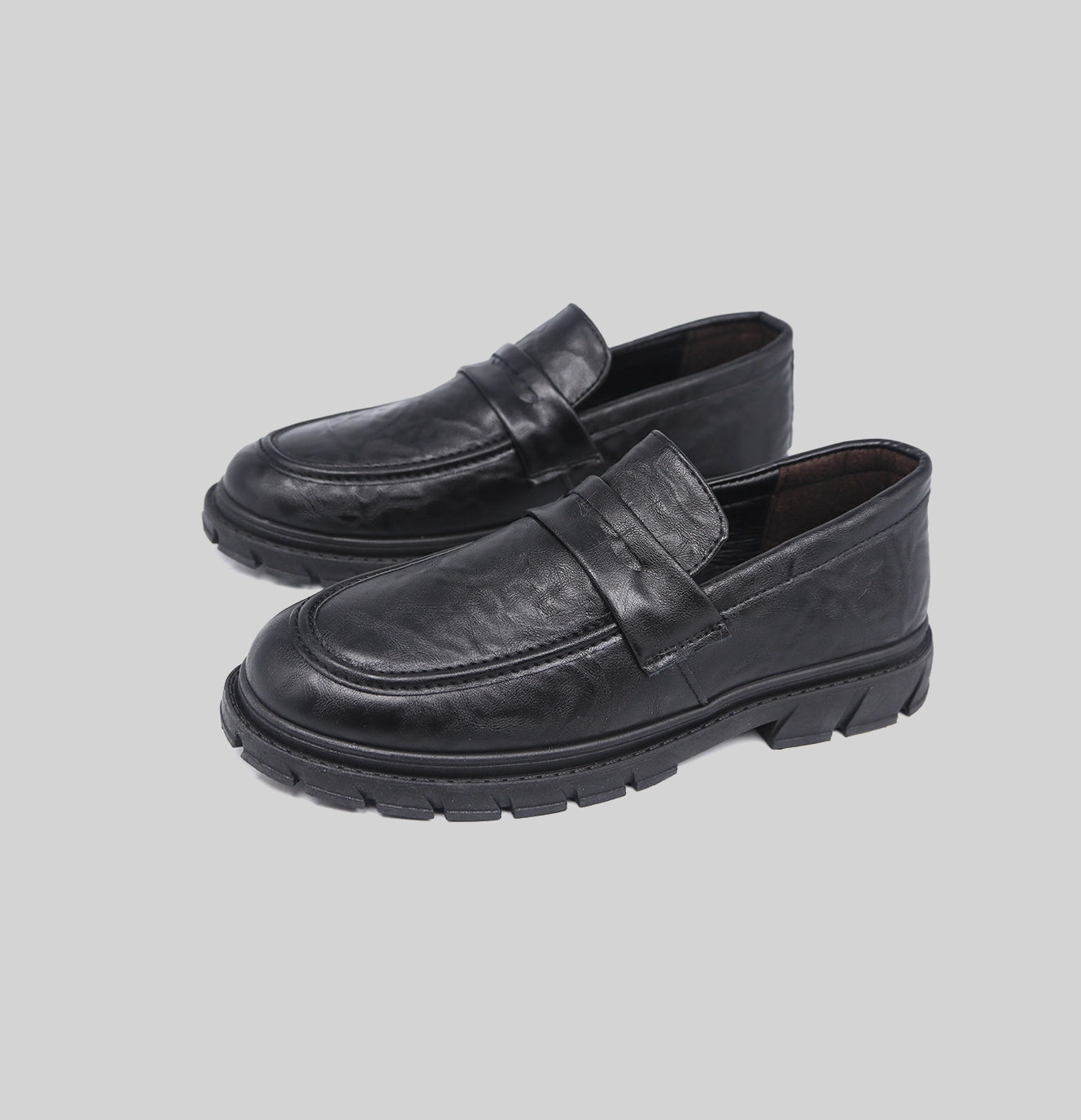 Classic Black Leather Loafers