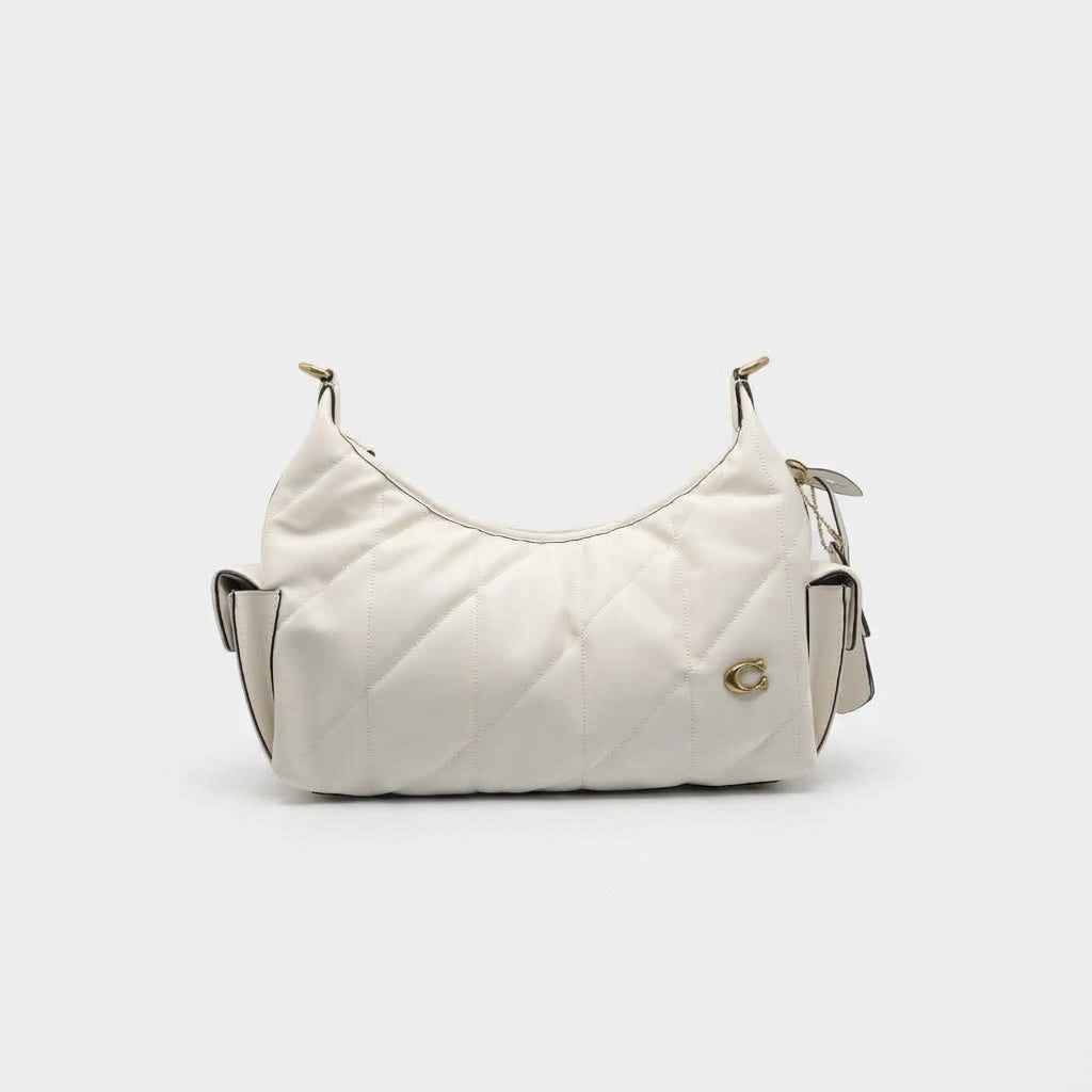 Coach Quilted Leather Cargo Shoulder Bag | Chalk White