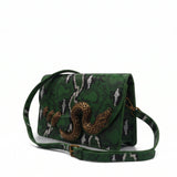 Roberto Cavalli Python Flap Bag | Emerald Green Snake Clasp