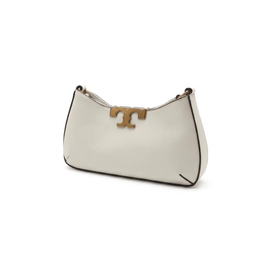 Tory Burch Petite Leather Crescent Bag Chalk White