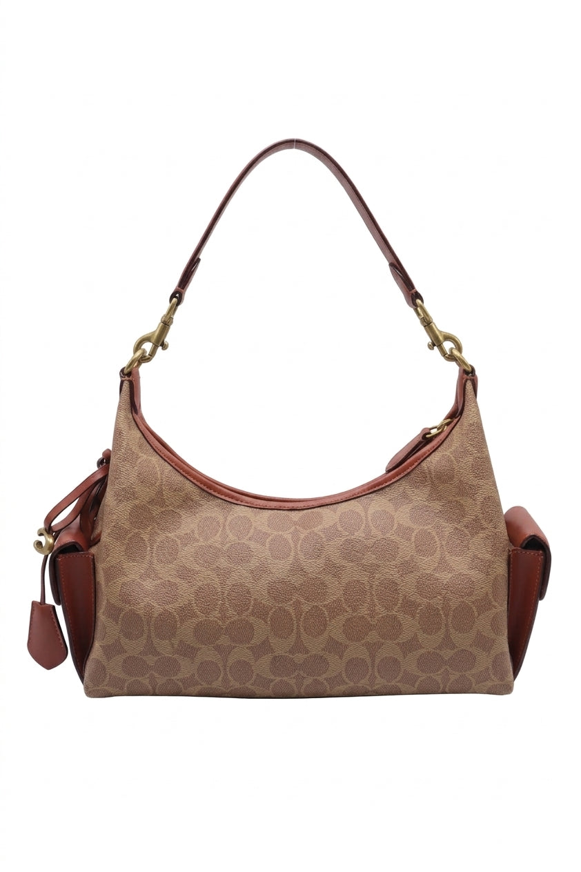 Coach Signature Canvas Cargo Hobo Bag | Khaki & Saddle