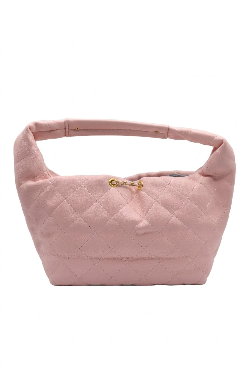 Chanel Small Hobo Bag | Light Pink Quilted Lambskin & CC Charm