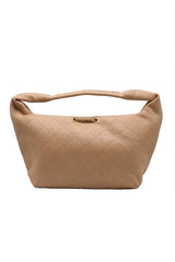 Chanel Small Hobo Bag | Beige Quilted Lambskin & Gold CC