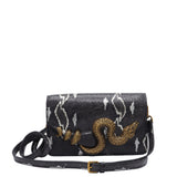 Roberto Cavalli Python Flap Bag | Monochrome Snake Clasp