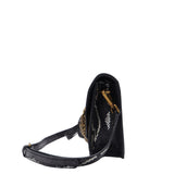 Roberto Cavalli Python Flap Bag | Monochrome Snake Clasp