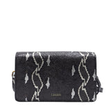 Roberto Cavalli Python Flap Bag | Monochrome Snake Clasp