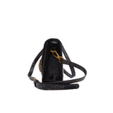 Roberto Cavalli Python Flap Bag | Charcoal Snake Clasp