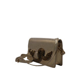 Roberto Cavalli Python Flap Bag | Champagne Gold Snake Clasp