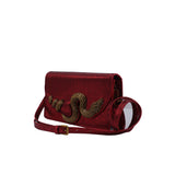 Roberto Cavalli Python Flap Bag | Metallic Red Snake Clasp