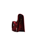 Roberto Cavalli Python Flap Bag | Metallic Red Snake Clasp