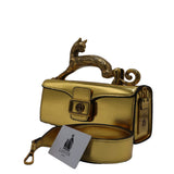 Lanvin Pencil Cat Bag | Metallic Gold Leather & Cat Handle