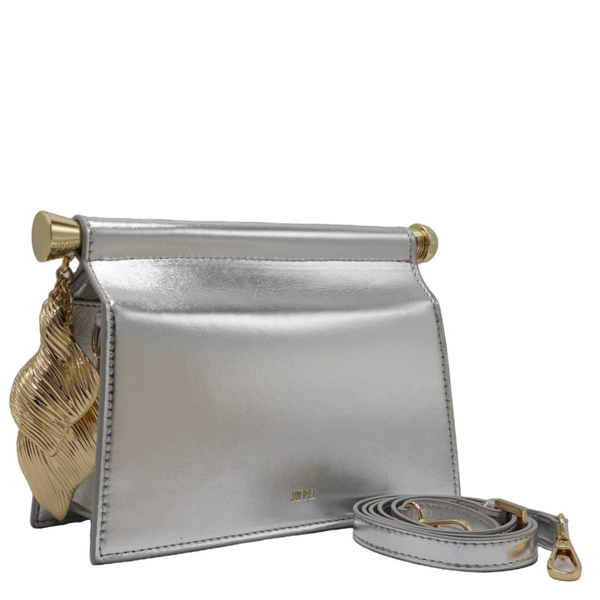 JW PEI Maze Crossbody Bag | Metallic Silver Vegan Leather