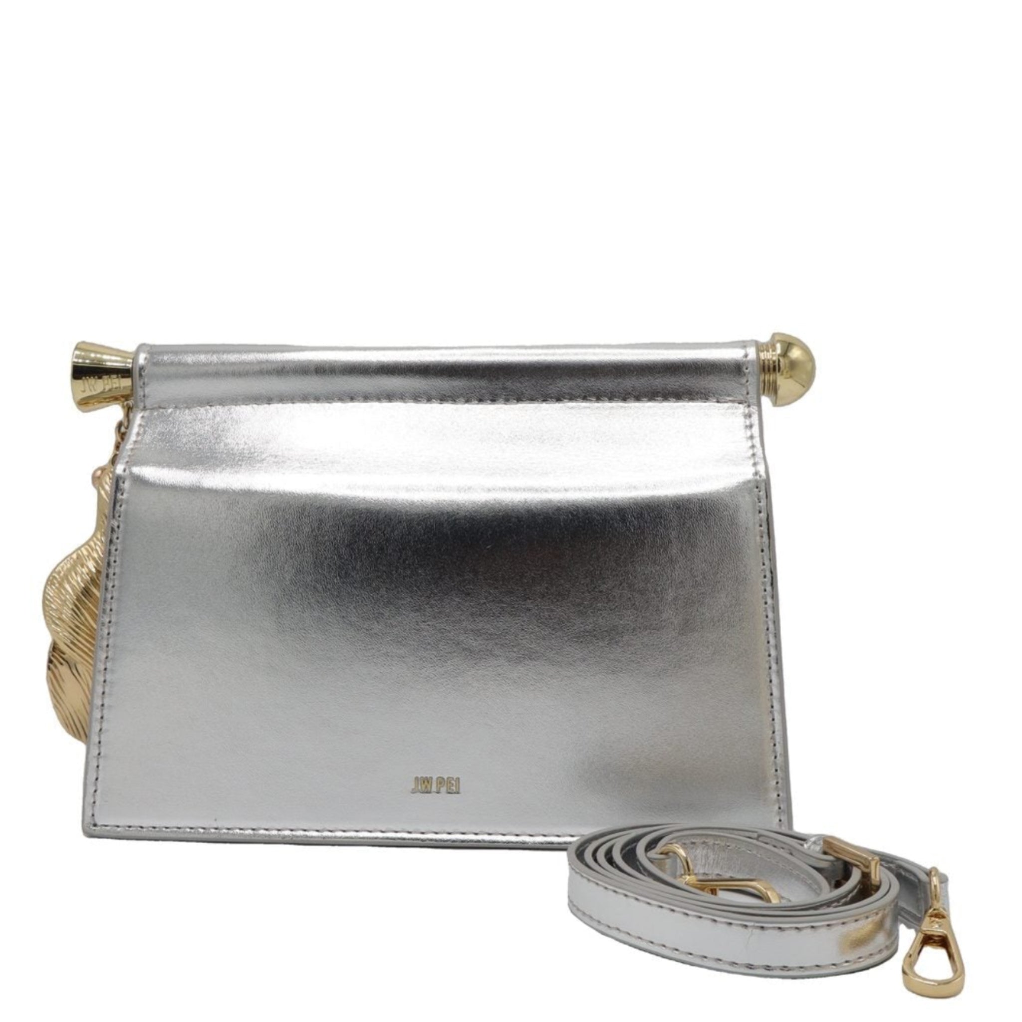 JW PEI Maze Crossbody Bag | Metallic Silver Vegan Leather