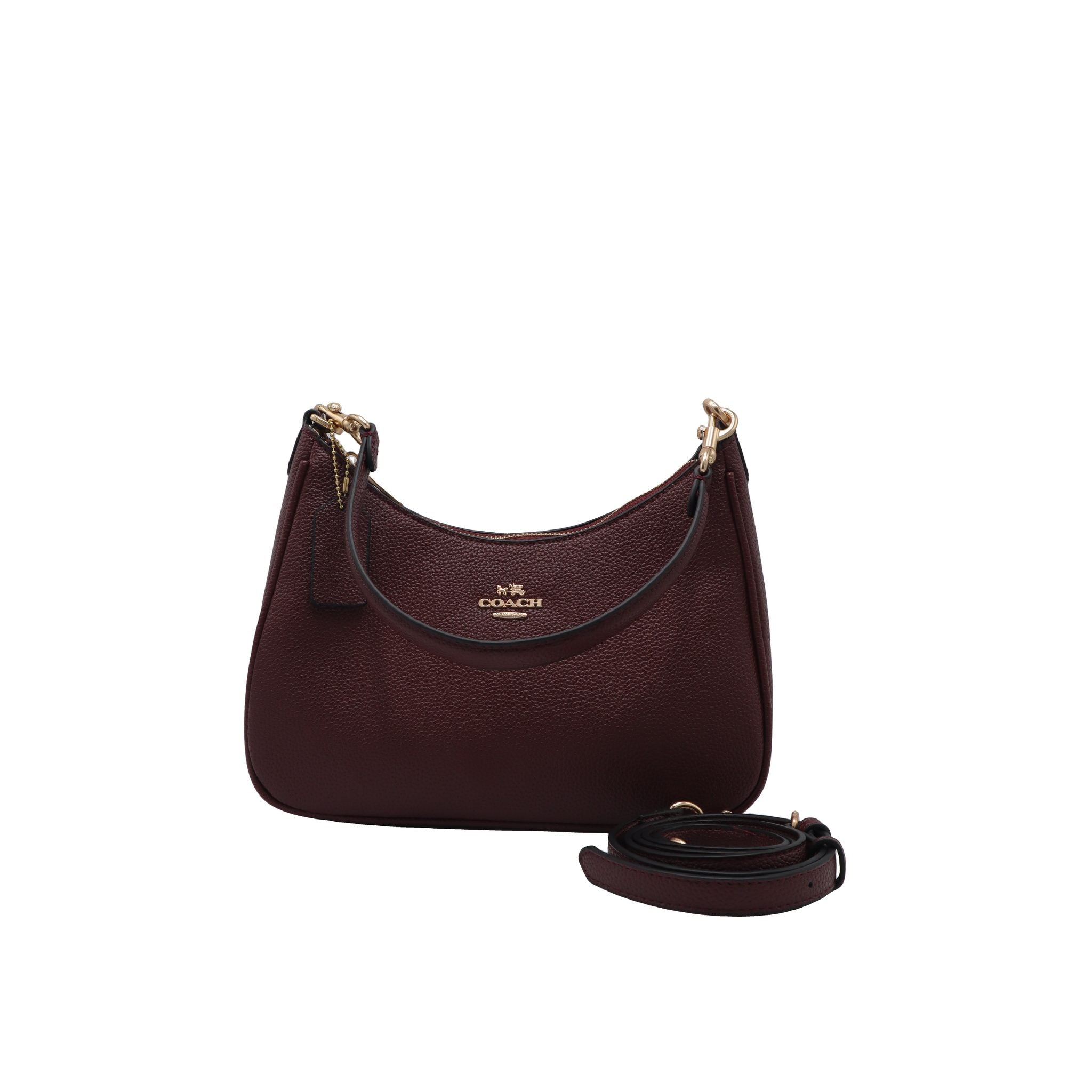 Coach Teri Shoulder Bag | Wine Red Pebble Leather