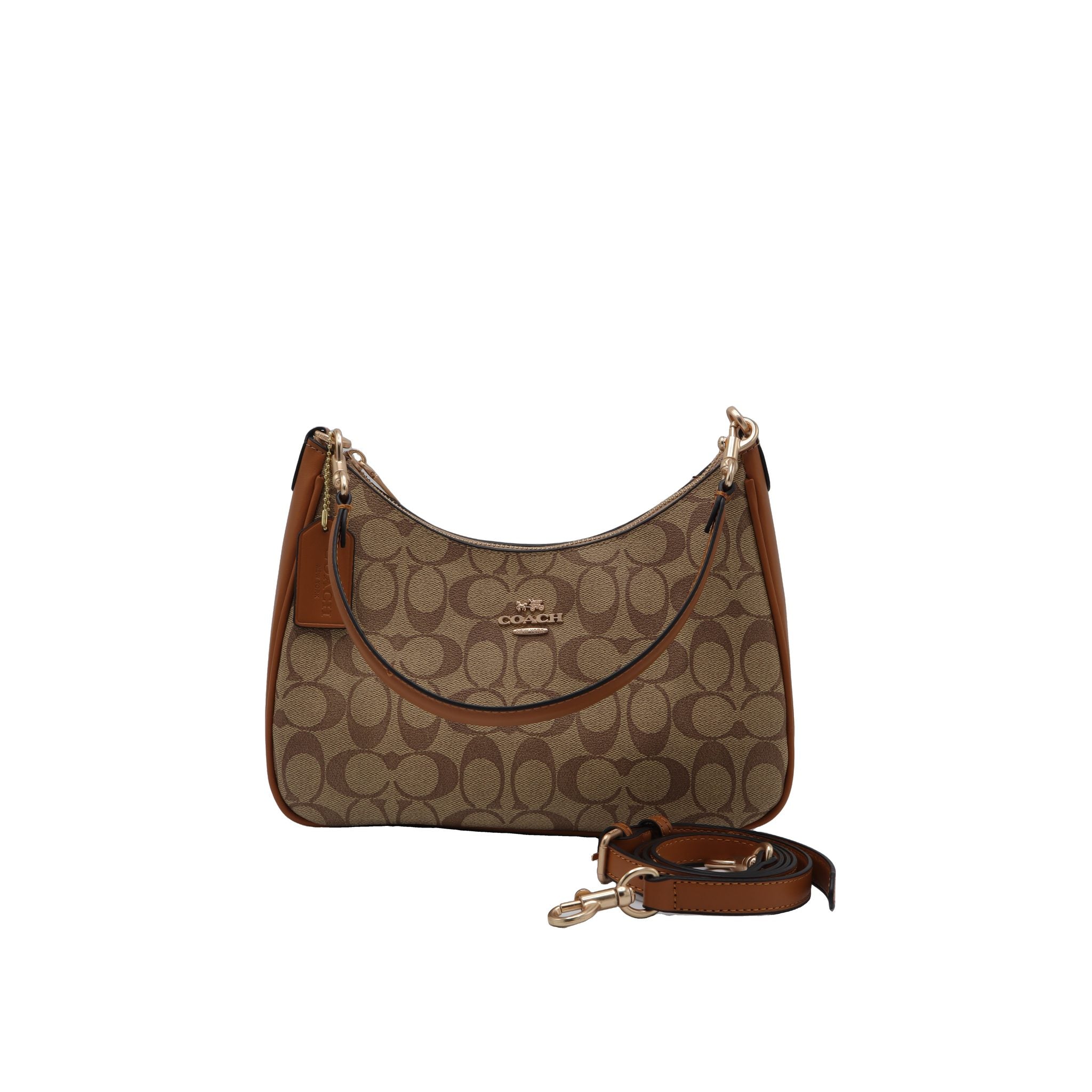 Coach Teri Shoulder Bag | Signature Canvas & Saddle Leather