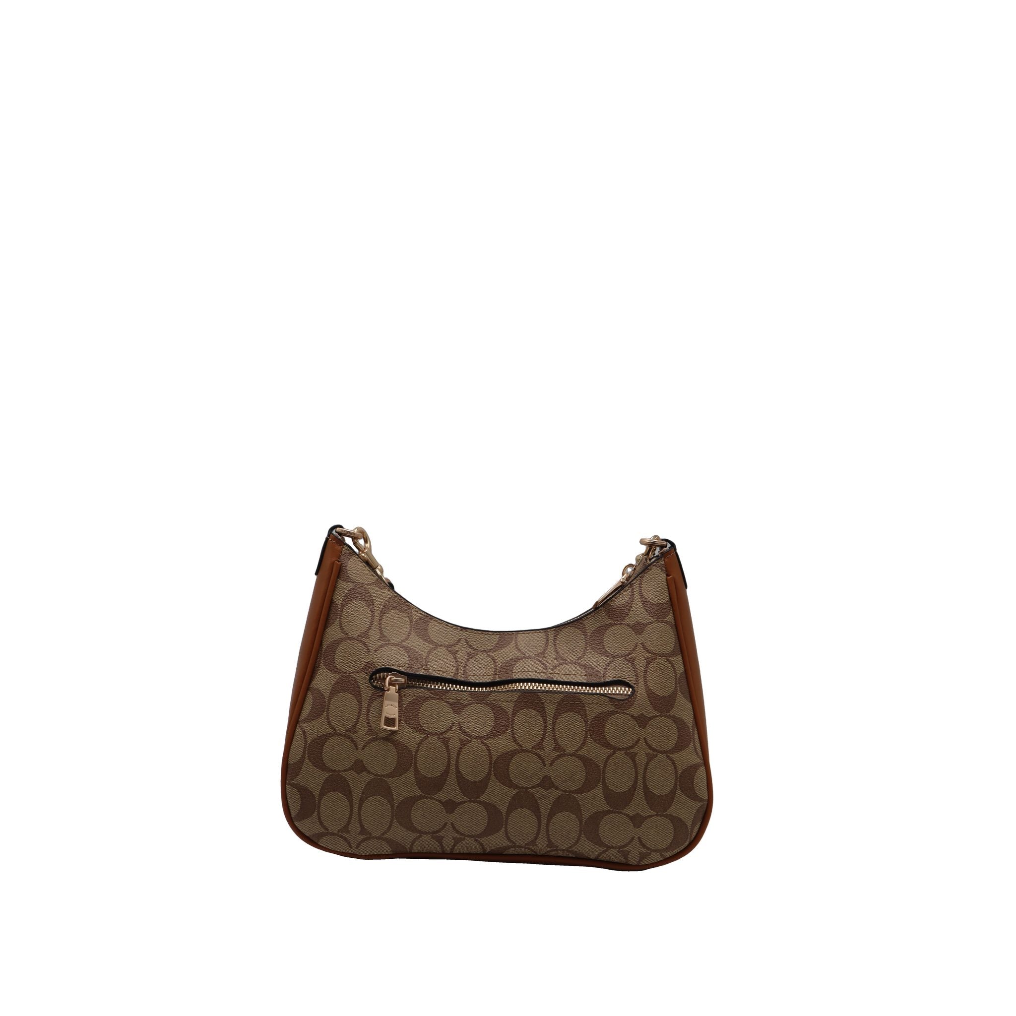 Coach Teri Shoulder Bag | Signature Canvas & Saddle Leather