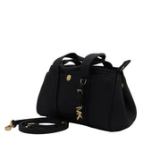 Michael Kors Black Satchel | Pebble Leather & Gold MK Charm