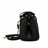 Michael Kors Black Satchel | Pebble Leather & Gold MK Charm