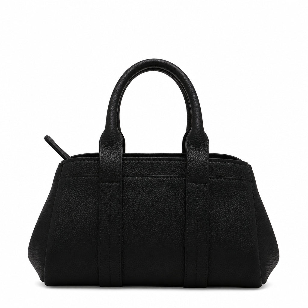 Michael Kors Black Satchel | Pebble Leather & Gold MK Charm