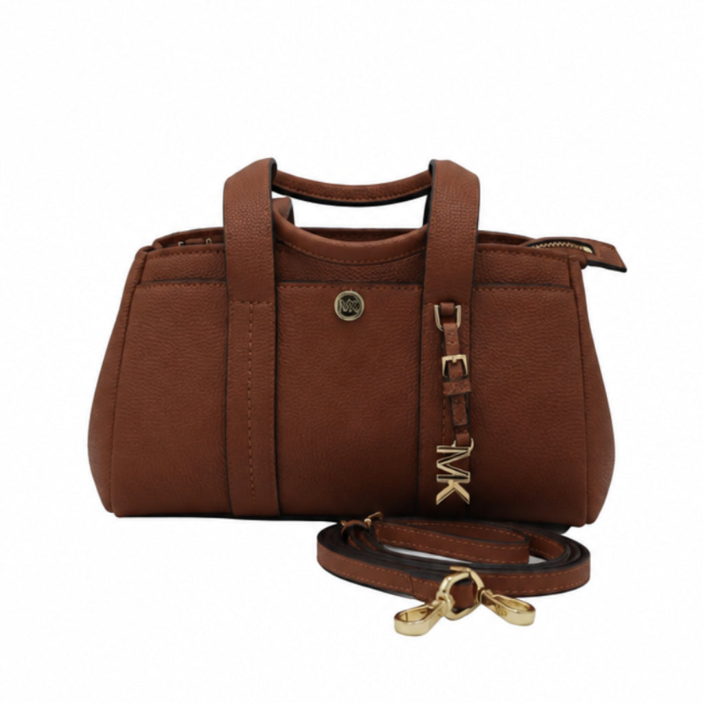 Michael Kors Luggage Satchel | Brown Pebble Leather & Charm
