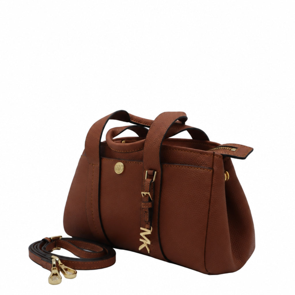 Michael Kors Luggage Satchel | Brown Pebble Leather & Charm