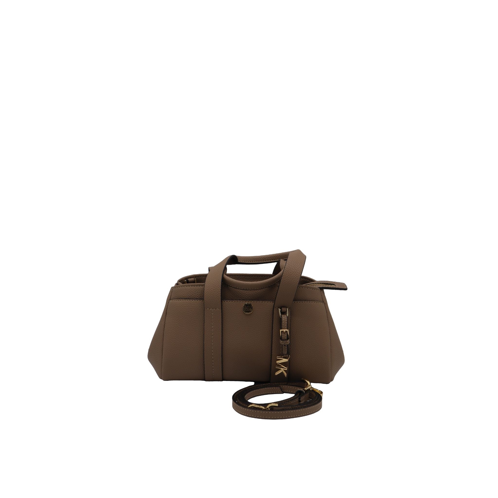 Michael Kors Taupe Satchel | Pebble Leather & Gold MK Charm