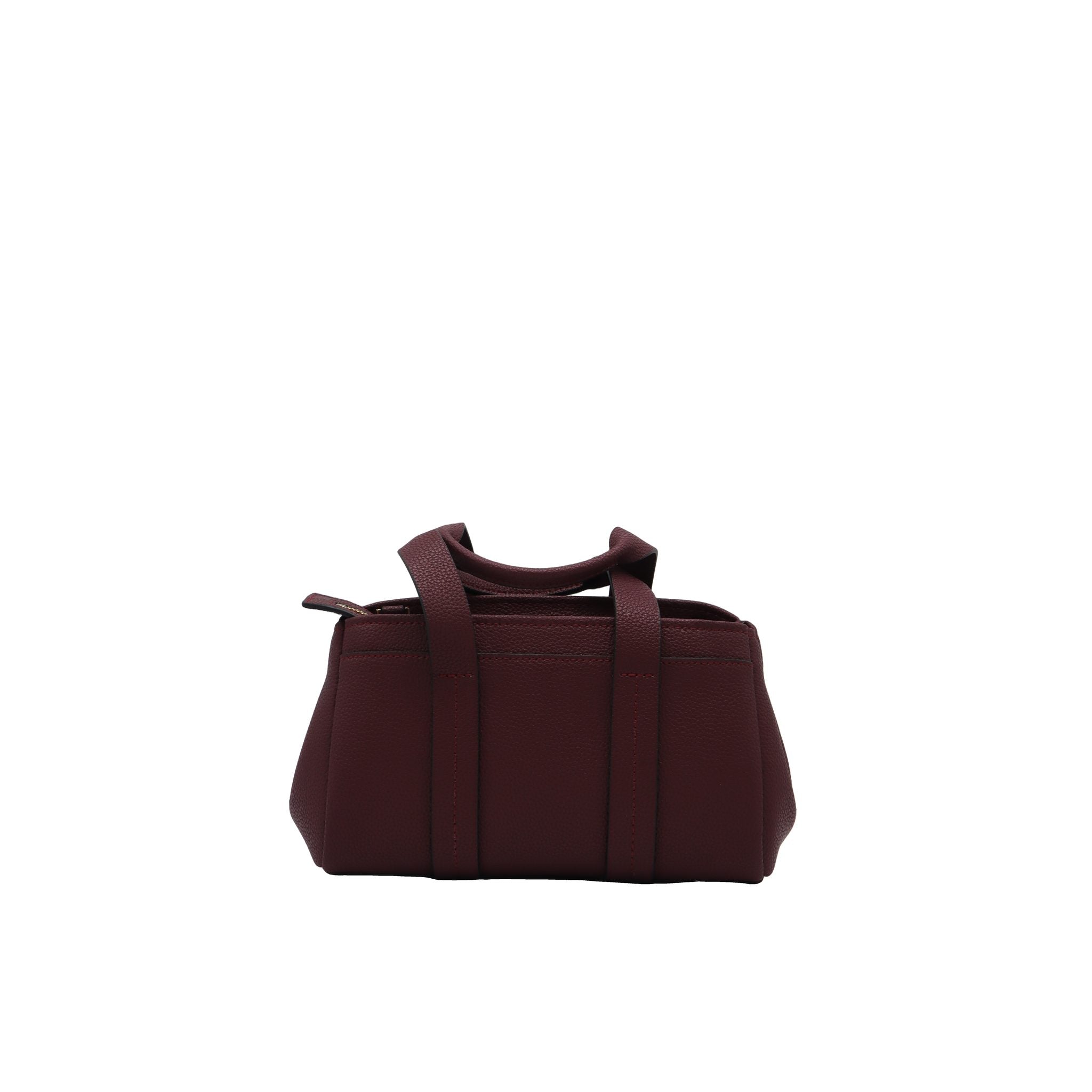 Michael Kors Wine Satchel | Burgundy Pebble Leather & Charm