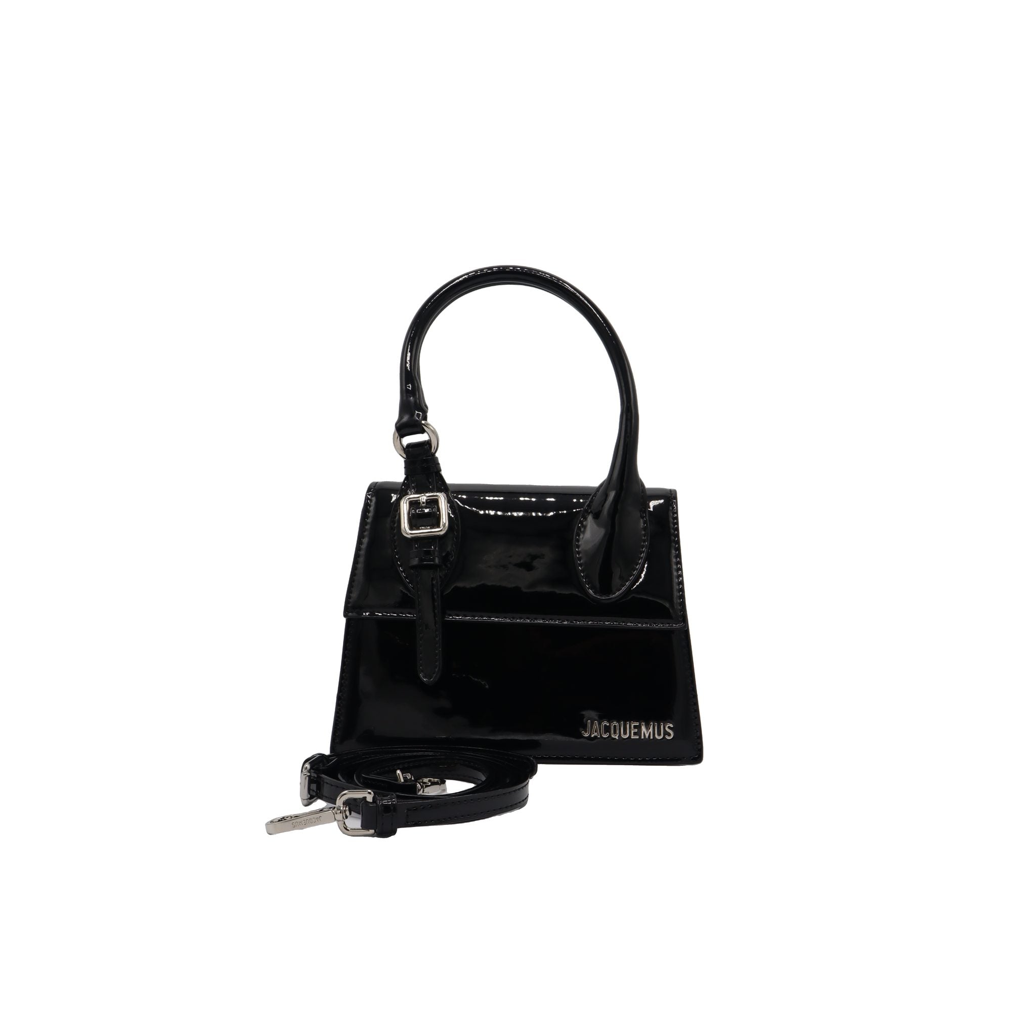 Jacquemus Le Chiquito Bag | Black Patent Leather Top Handle