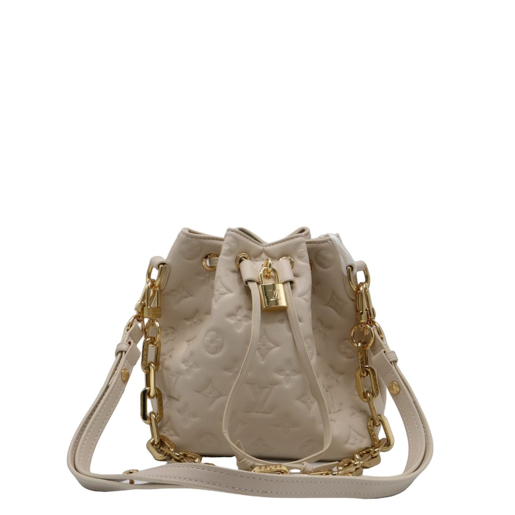 Louis Vuitton Bella Bucket Bag | Cream Leather & Chain Handle
