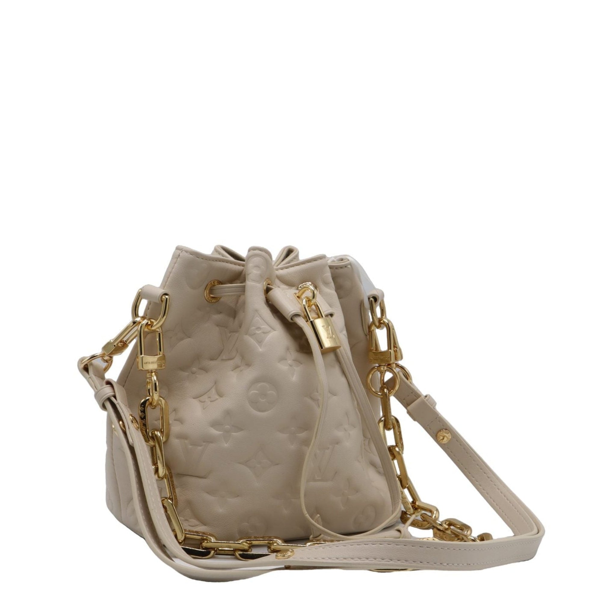 Louis Vuitton Bella Bucket Bag | Cream Leather & Chain Handle