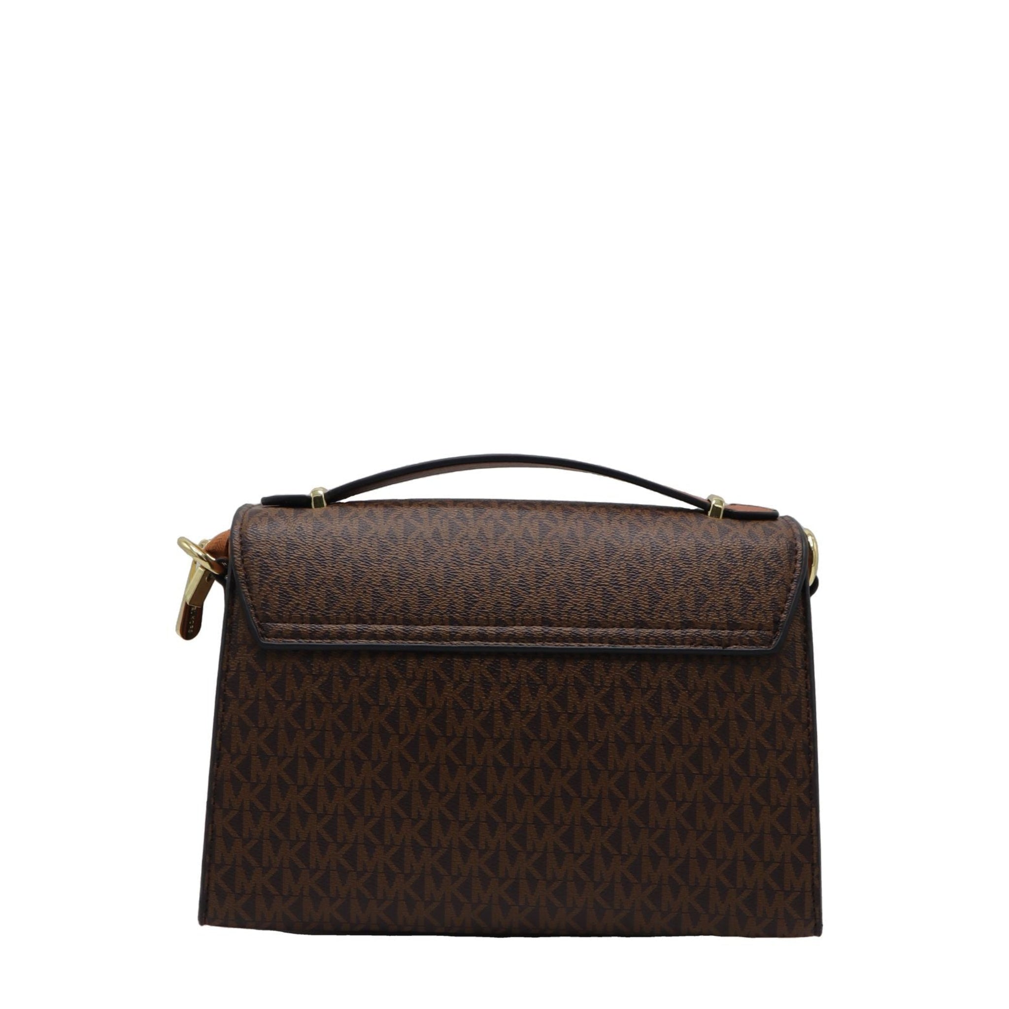 Michael Kors Greenwich Flap Bag | Brown Monogram & Leather