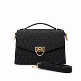 Michael Kors Greenwich Flap Bag | Black Monogram Canvas