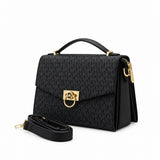 Michael Kors Greenwich Flap Bag | Black Monogram Canvas