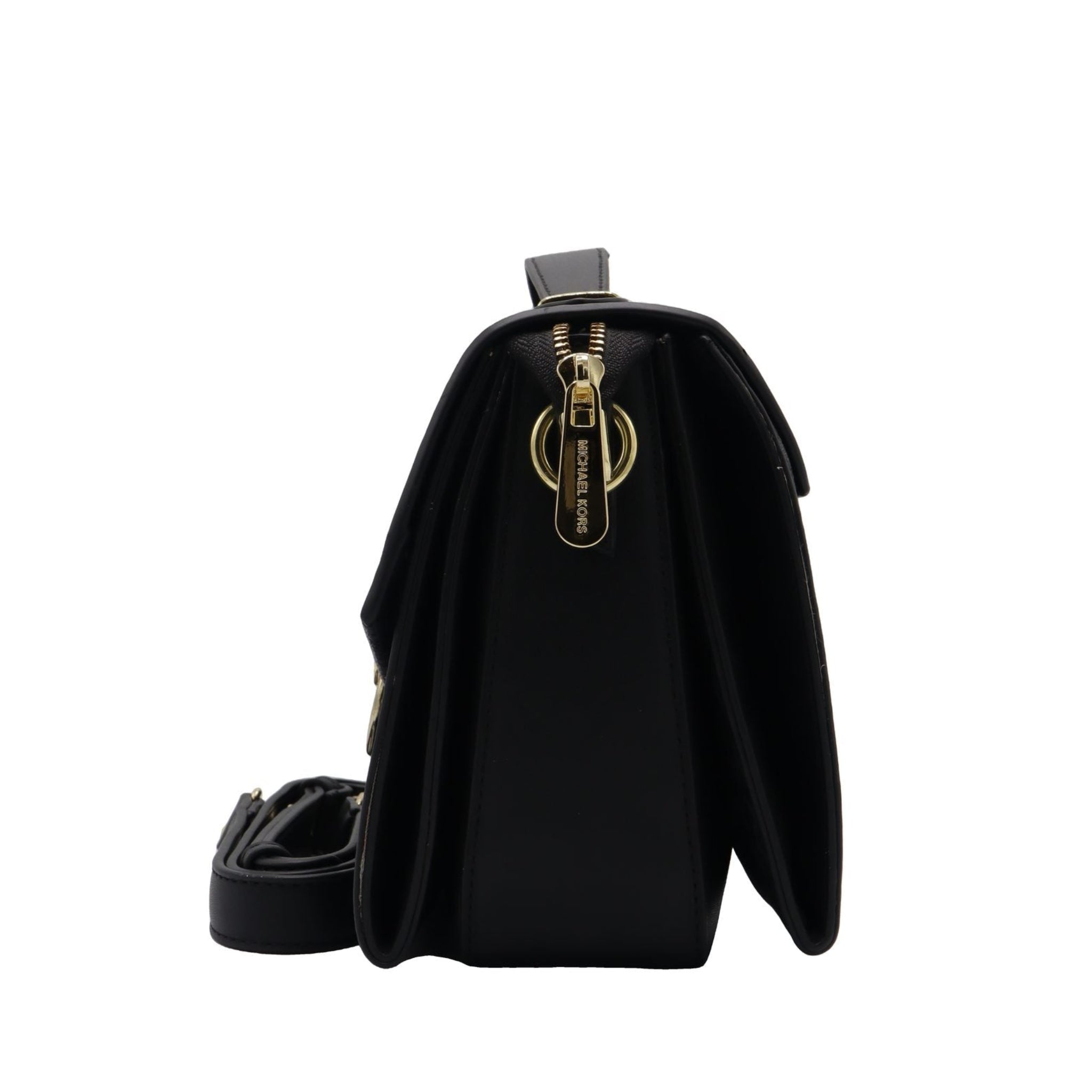 Michael Kors Greenwich Flap Bag | Black Monogram Canvas