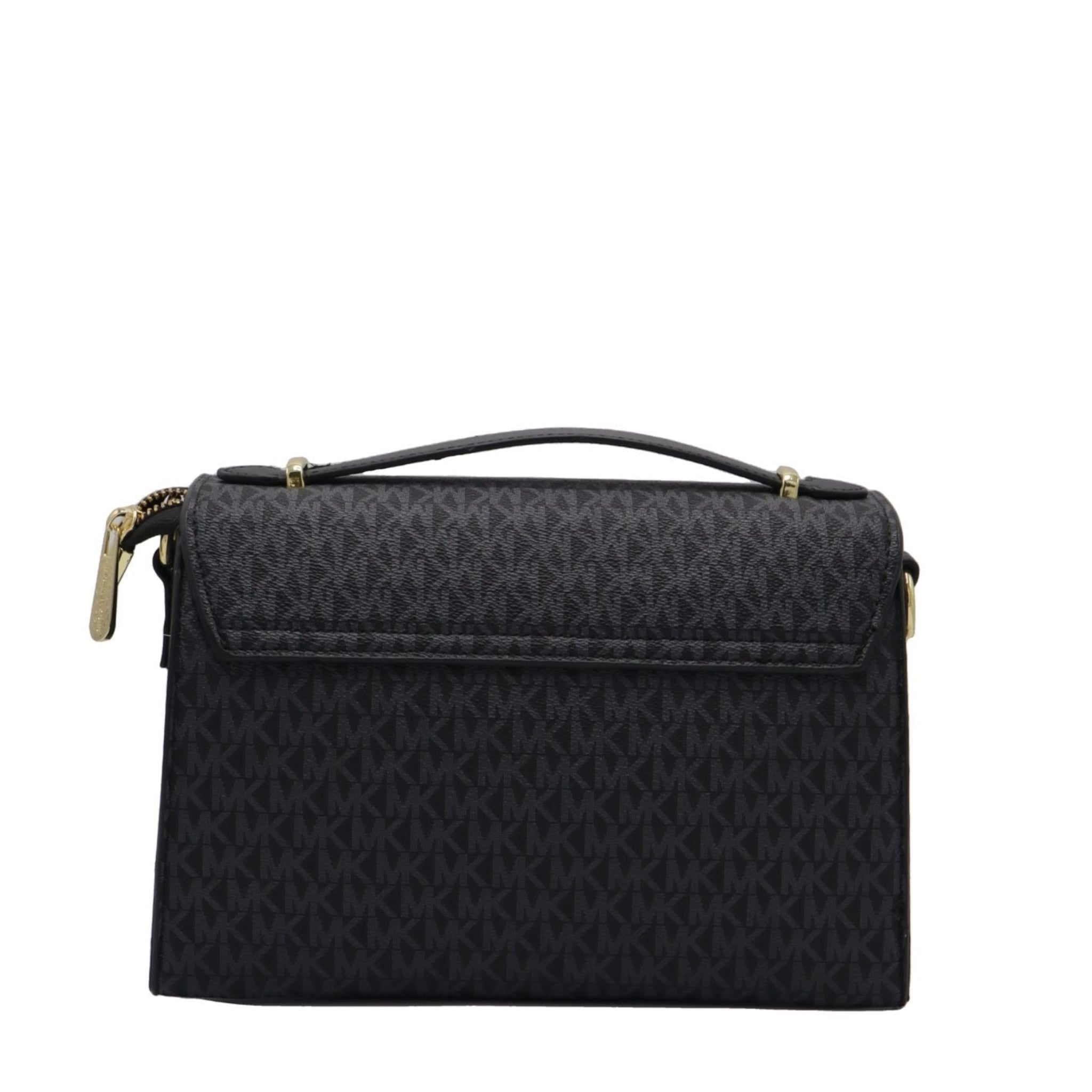 Michael Kors Greenwich Flap Bag | Black Monogram Canvas