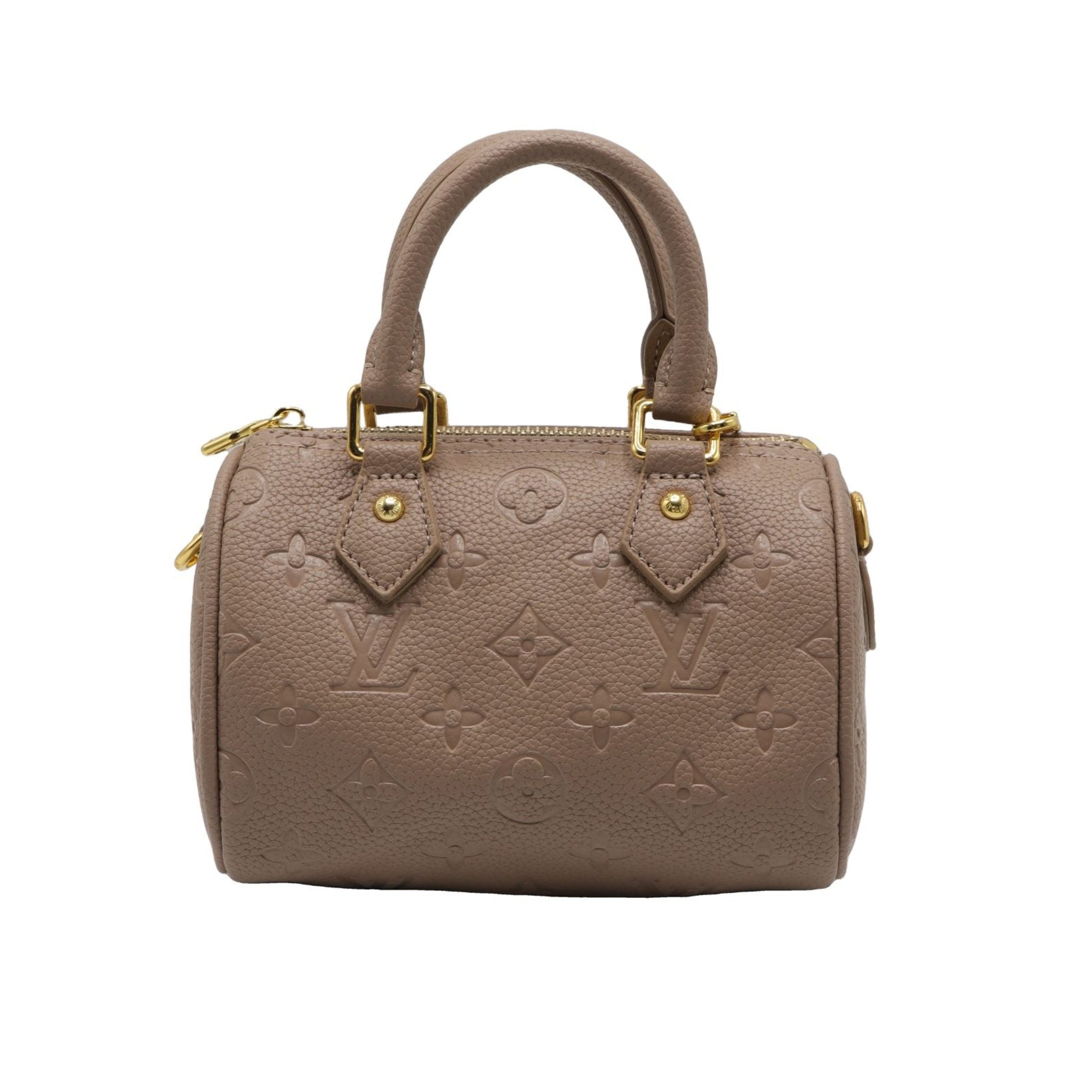 Louis Vuitton Nano Speedy | Taupe Empreinte Leather Bag