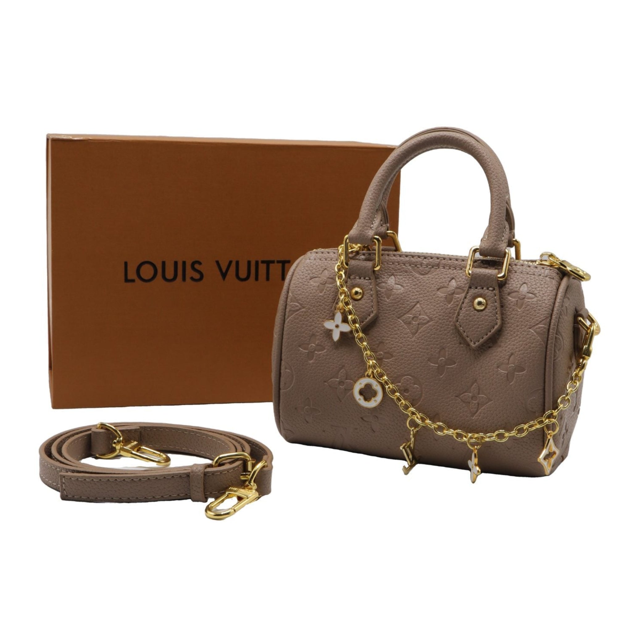Louis Vuitton Nano Speedy | Taupe Empreinte Leather Bag