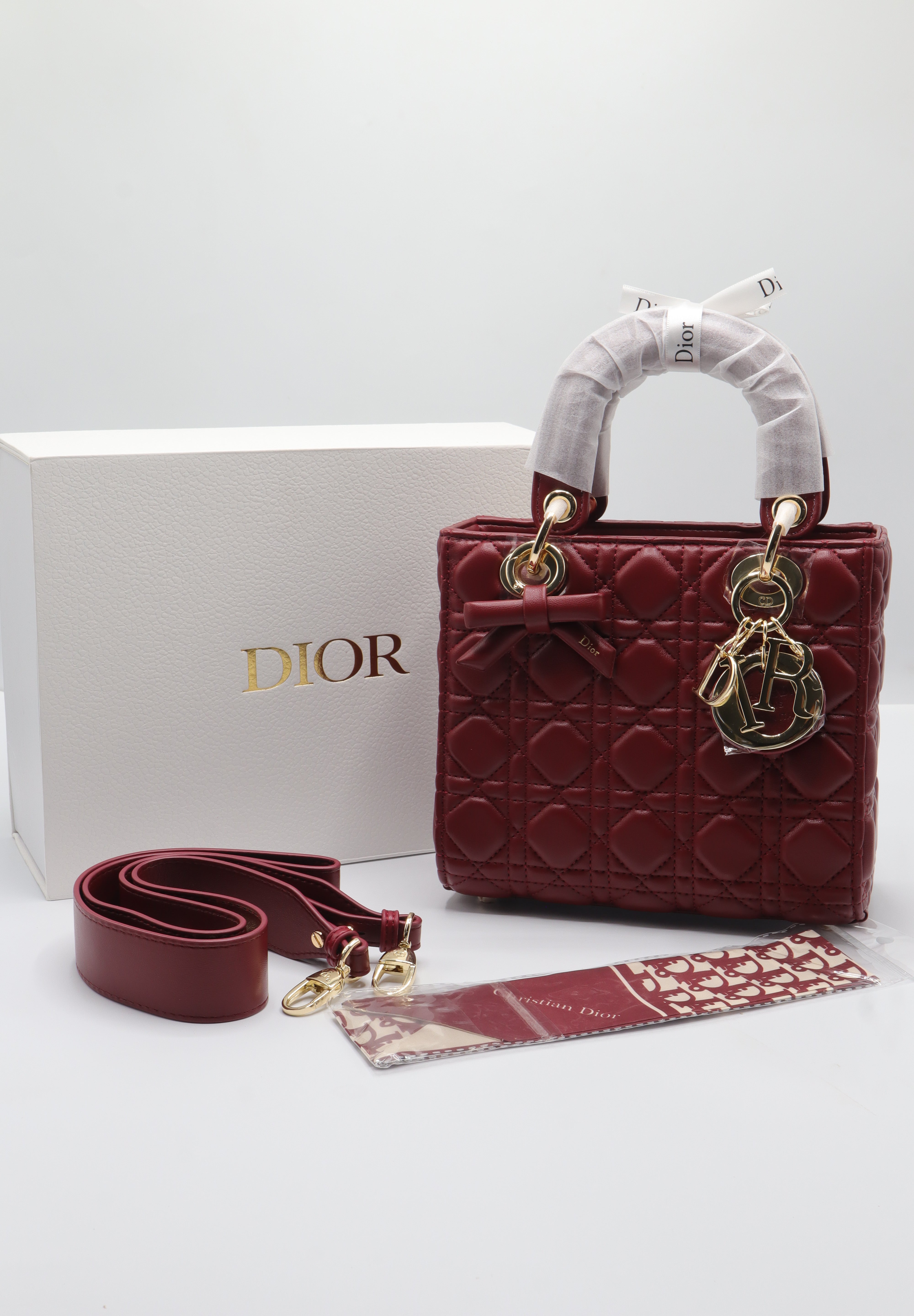 Lady Dior Bag | Deep Red Cannage Quilted Leather