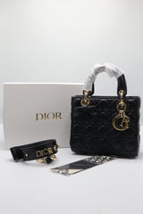 Lady Dior Bag | Black Cannage Quilted Lambskin Leather