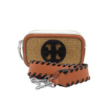 Tory Burch Straw Camera Bag | Double T Logo & Braided Strap
