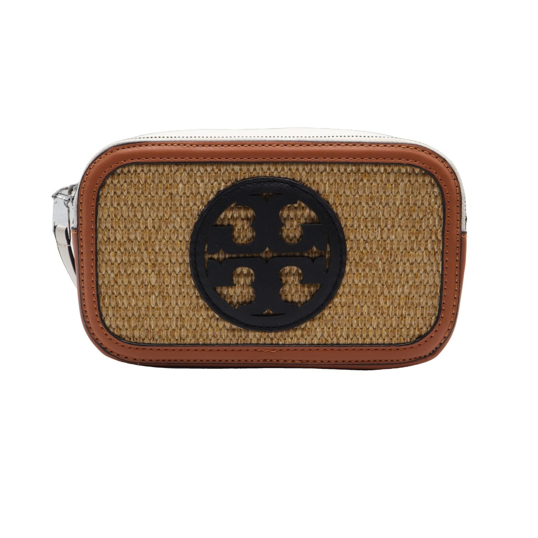 Tory Burch Straw Camera Bag | Double T Logo & Braided Strap
