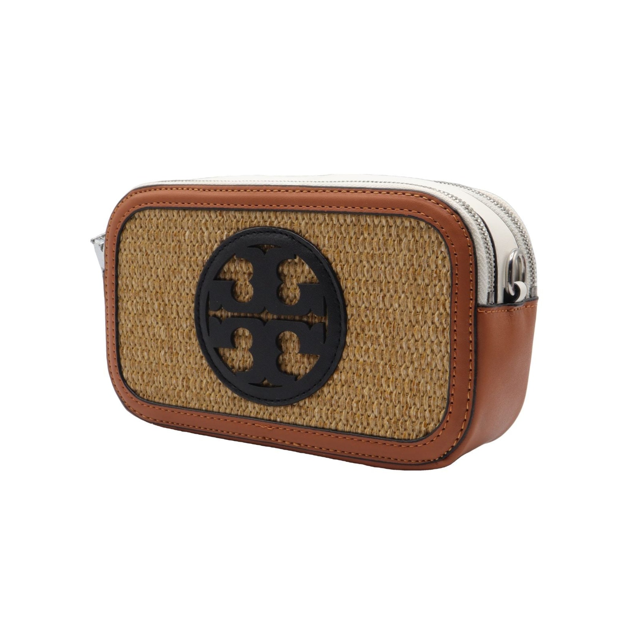 Tory Burch Straw Camera Bag | Double T Logo & Braided Strap