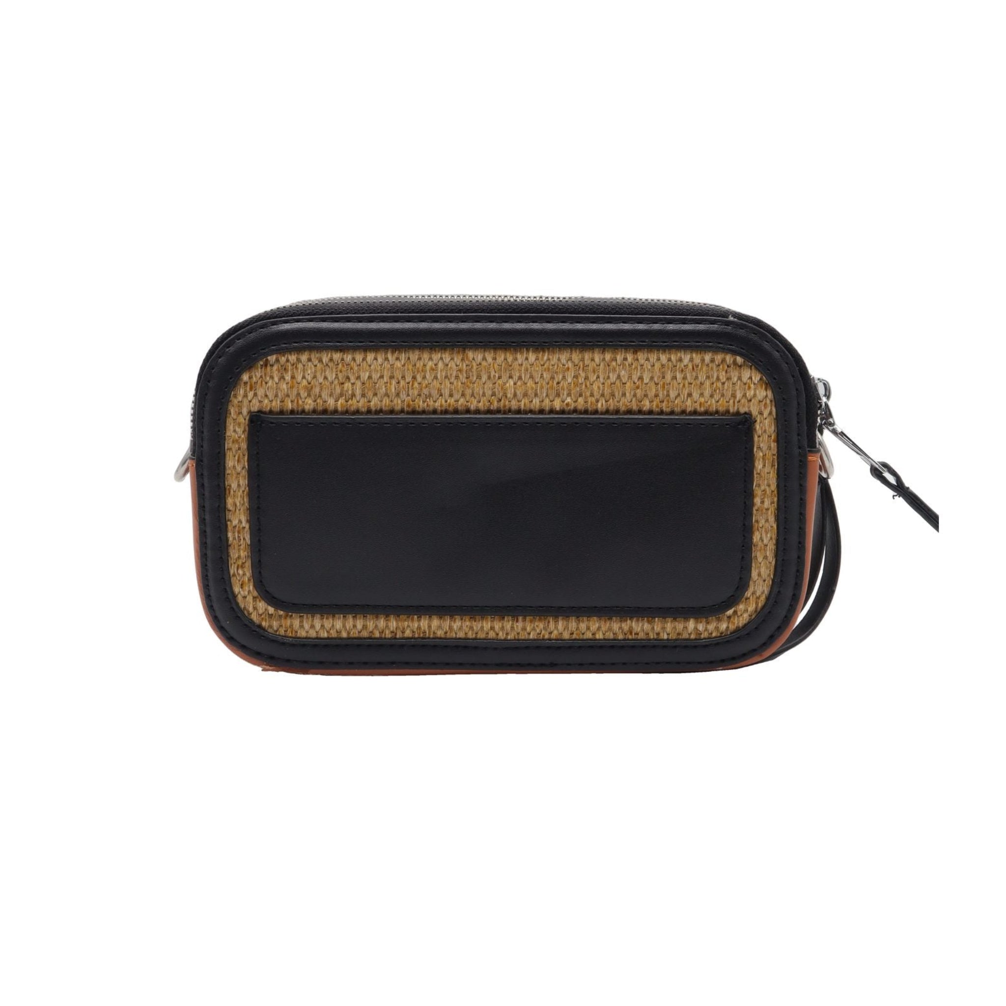 Tory Burch Straw Camera Bag | Double T Logo & Ivory Braided Strap