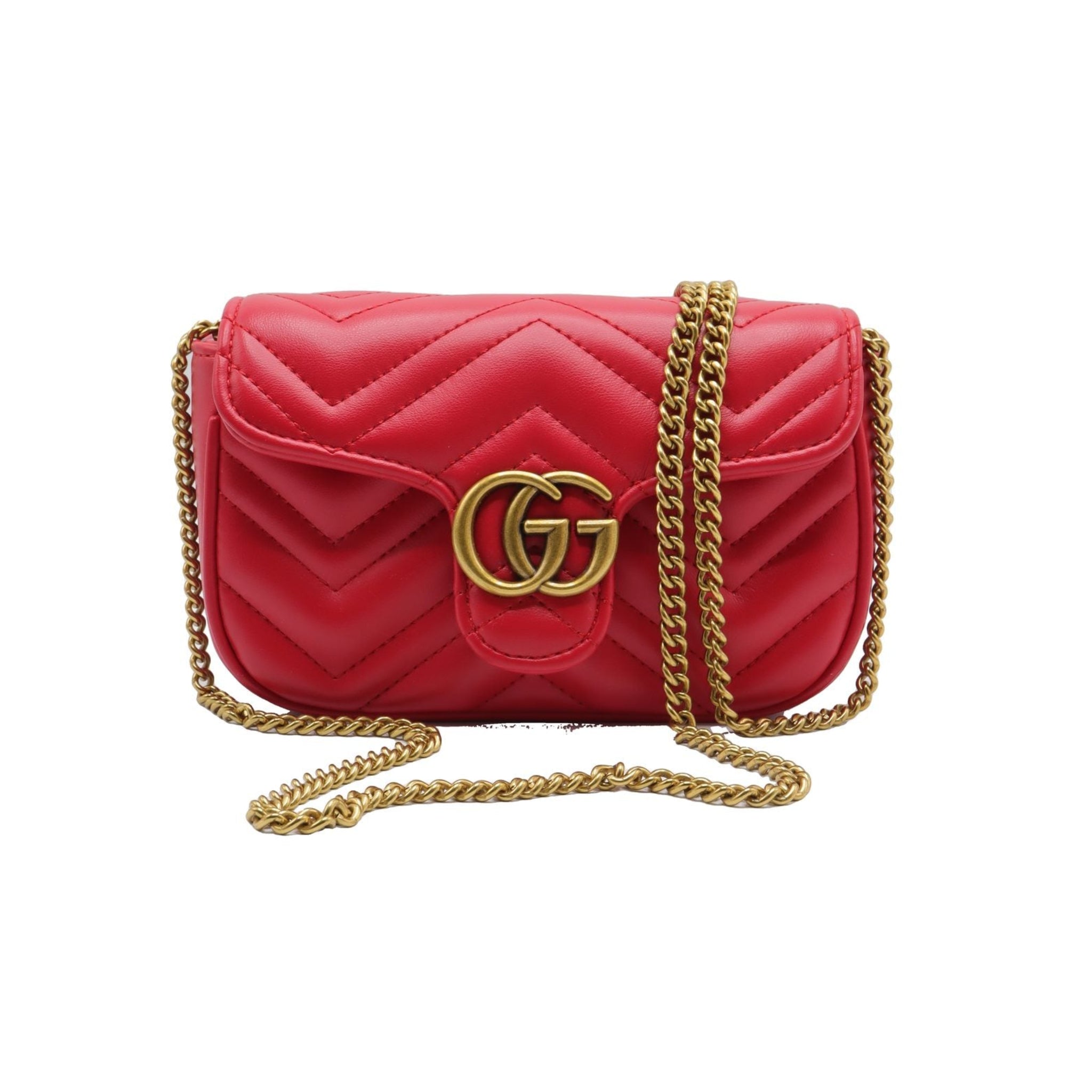 Gucci GG Marmont Super Mini Bag | Bright Red Matelassé Leather