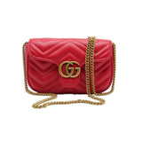 Gucci GG Marmont Super Mini Bag | Bright Red Matelassé Leather